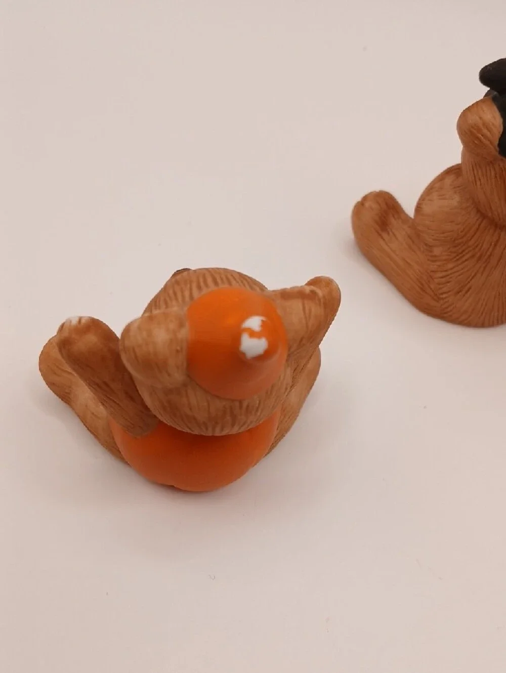 3 Homco Halloween Pumpkin Jack-o-Lantern Bear Figurines #'s 5311 & 1413